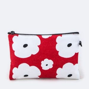 Flower Print Mini Canvas Pouch
